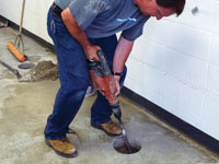 Coring le plancher de la dalle
