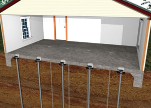 schéma d'un plancher de dalle en béton réparé